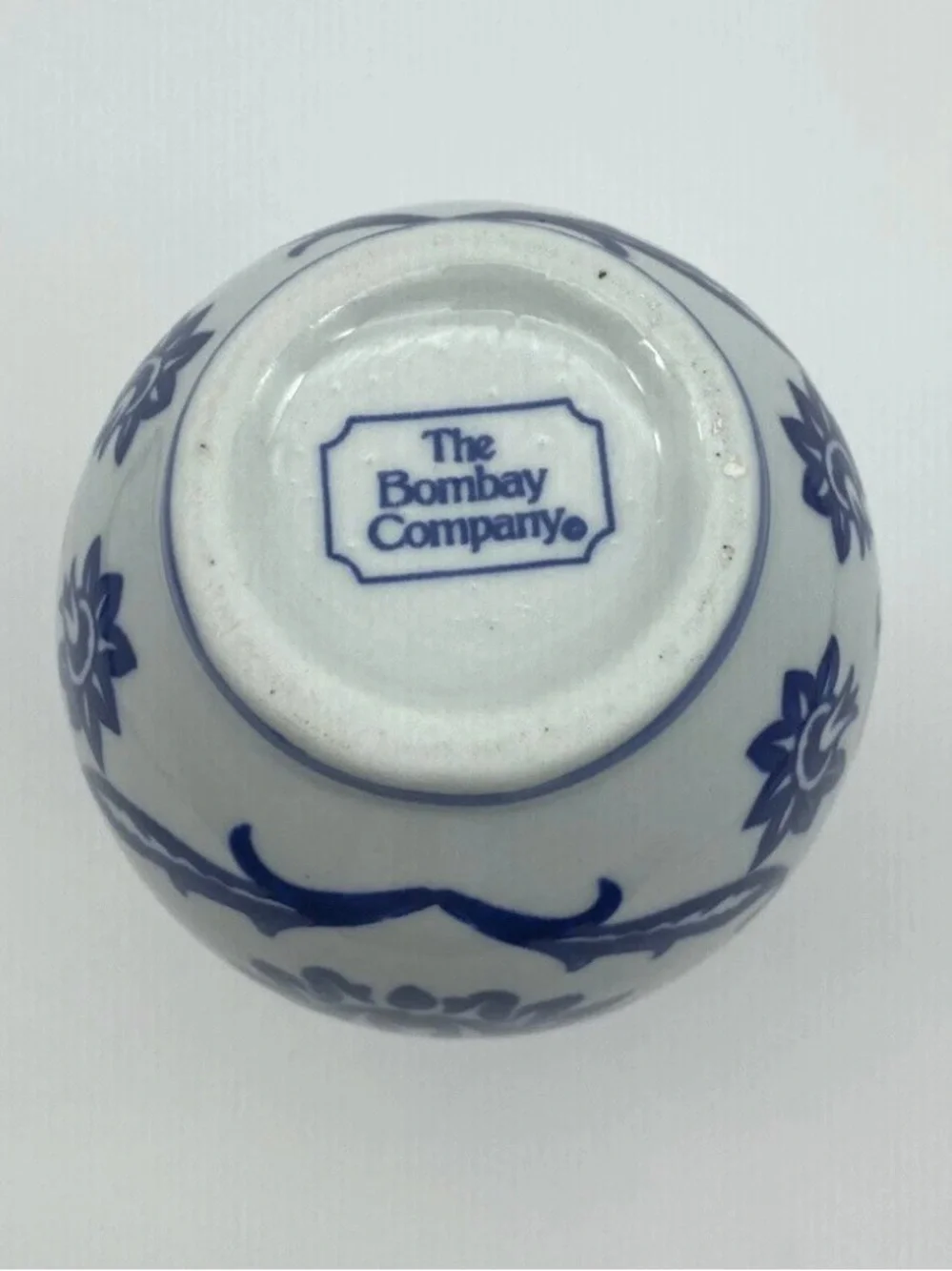 The Bombay Company Blue and White Ceramic Double-Gourd Vase/ Bud Vase